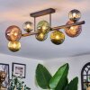 Chehalis ceiling light, globe light blue, green, coppery, 8-light sources