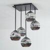 Ripoll ceiling light, globe light chrome, Smoke-coloured, 5-light sources