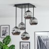 Ripoll ceiling light, globe light chrome, Smoke-coloured, 5-light sources