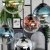 Gastor ceiling light, globe light blue, chrome, green, clear, coppery, Smoke-coloured, 5-light sources