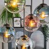 Gastor ceiling light, globe light blue, chrome, green, clear, coppery, Smoke-coloured, 5-light sources