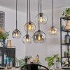 Koyoto hanging light, globe light, pendant light Amber, clear, Smoke-coloured, 6-light sources