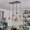 Koyoto hanging light, globe light, pendant light Amber, clear, Smoke-coloured, 6-light sources