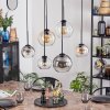Koyoto hanging light, globe light, pendant light Amber, clear, Smoke-coloured, 6-light sources