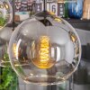 Koyoto hanging light, globe light, pendant light clear, Smoke-coloured, 6-light sources