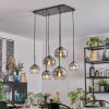 Koyoto hanging light, globe light, pendant light clear, Smoke-coloured, 6-light sources