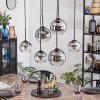 Koyoto hanging light, globe light, pendant light clear, Smoke-coloured, 6-light sources