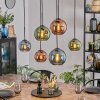 Koyoto hanging light, globe light, pendant light blue, green, coppery, 6-light sources