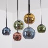 Koyoto hanging light, globe light, pendant light blue, gold, green, coppery, 6-light sources
