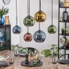 Koyoto hanging light, globe light, pendant light blue, gold, green, coppery, 6-light sources