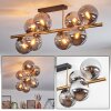 Gastor ceiling light, globe light gold, black, 8-light sources