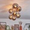Gastor ceiling light, globe light gold, black, 8-light sources