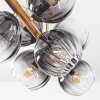 Koyoto ceiling light, globe light gold, black, 8-light sources