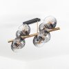 Koyoto ceiling light, globe light gold, black, 8-light sources