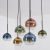 Koyoto hanging light, globe light, pendant light blue, gold, green, clear, coppery, 6-light sources