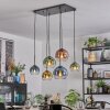 Koyoto hanging light, globe light, pendant light blue, gold, green, clear, coppery, 6-light sources
