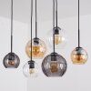 Koyoto hanging light, globe light, pendant light Amber, clear, Smoke-coloured, 6-light sources
