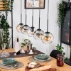 Koyoto hanging light, globe light, pendant light Ecru, black, 5-light sources