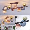 Chehalis ceiling light, globe light blue, green, clear, coppery, 8-light sources