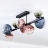 Chehalis ceiling light, globe light blue, green, clear, coppery, 8-light sources