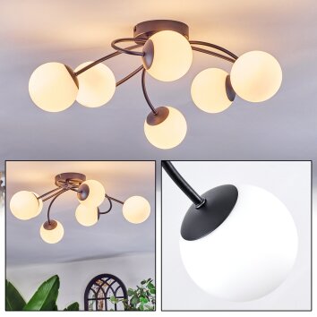 Chehalis ceiling light, globe light 56 cm white, 6-light sources