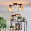 Ripoll ceiling light, globe light Amber, clear, 2-light sources