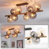 Koyoto ceiling light, globe light gold, black, 8-light sources