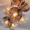 Koyoto ceiling light, globe light gold, black, 8-light sources