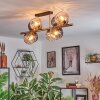 Koyoto ceiling light, globe light gold, black, 8-light sources