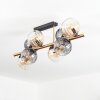 Koyoto ceiling light, globe light gold, black, 8-light sources