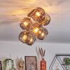 Koyoto ceiling light, globe light gold, black, 8-light sources