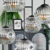 Ripoll ceiling light, globe light chrome, clear, Smoke-coloured, 5-light sources