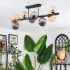 Chehalis ceiling light, globe light Amber, Smoke-coloured, 8-light sources