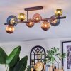 Chehalis ceiling light, globe light blue, green, coppery, 8-light sources