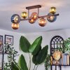 Chehalis ceiling light, globe light blue, green, coppery, 8-light sources