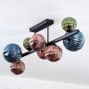 Chehalis ceiling light, globe light blue, green, coppery, 8-light sources