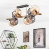 Koyoto ceiling light, globe light gold, black, 8-light sources