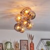 Koyoto ceiling light, globe light gold, black, 8-light sources