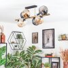Koyoto ceiling light, globe light gold, black, 8-light sources