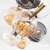 Koyoto ceiling light, globe light gold, black, 8-light sources
