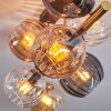 Koyoto ceiling light, globe light gold, black, 8-light sources