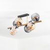 Koyoto ceiling light, globe light gold, black, 8-light sources