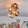 Koyoto ceiling light, globe light gold, black, 8-light sources