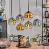 Koyoto hanging light, globe light, pendant light blue, gold, green, clear, 6-light sources