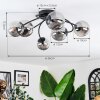 Chehalis ceiling light, globe light 64 cm Smoke-coloured, 6-light sources