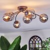 Chehalis ceiling light, globe light 64 cm Smoke-coloured, 6-light sources