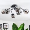 Chehalis ceiling light, globe light 64 cm Smoke-coloured, 6-light sources