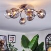 Chehalis ceiling light, globe light clear, Smoke-coloured, 6-light sources