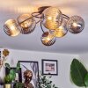 Chehalis ceiling light, globe light Smoke-coloured, 6-light sources