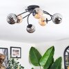 Chehalis ceiling light, globe light Amber, Smoke-coloured, 6-light sources